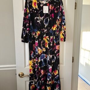 LuLaRoe Evelyn dress, NWT, L, multi color